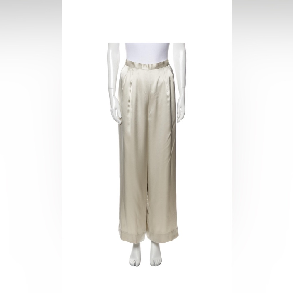 Carmen Marc Valvo satin wide lag pants size 10